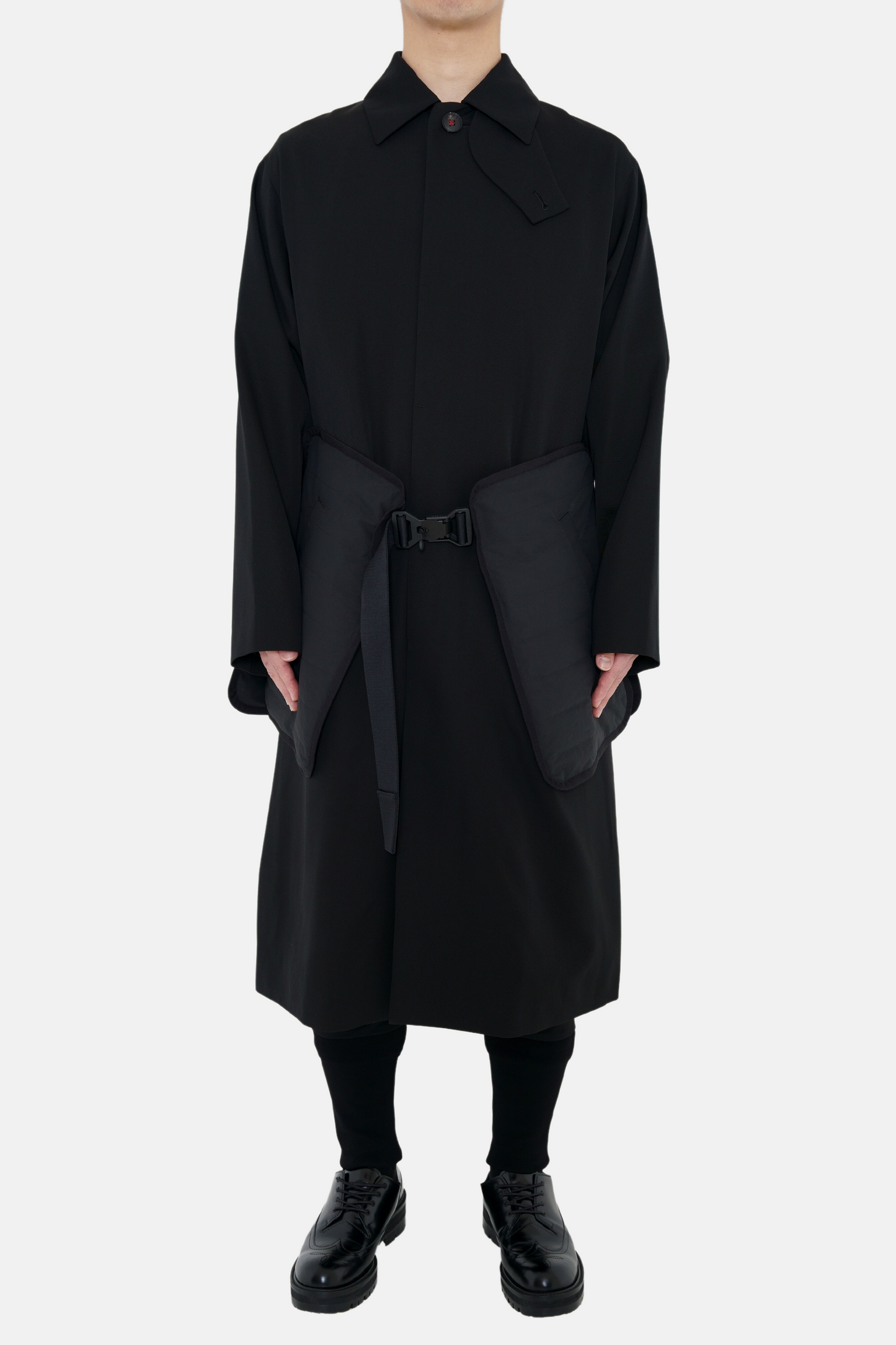 Kusazuri Belt Soutien Collar Coat - Black