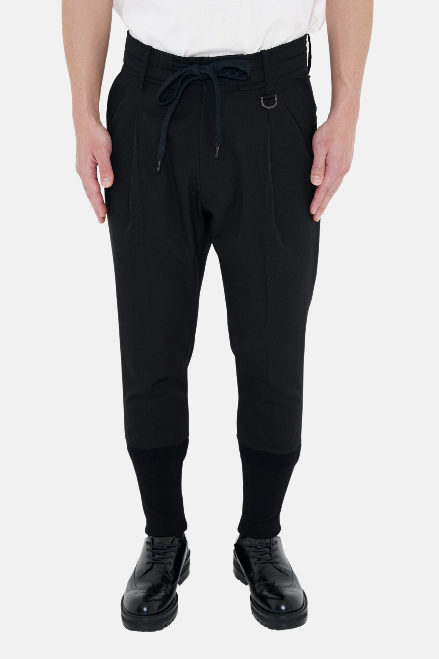 Box Tuck Rib Pants - Black