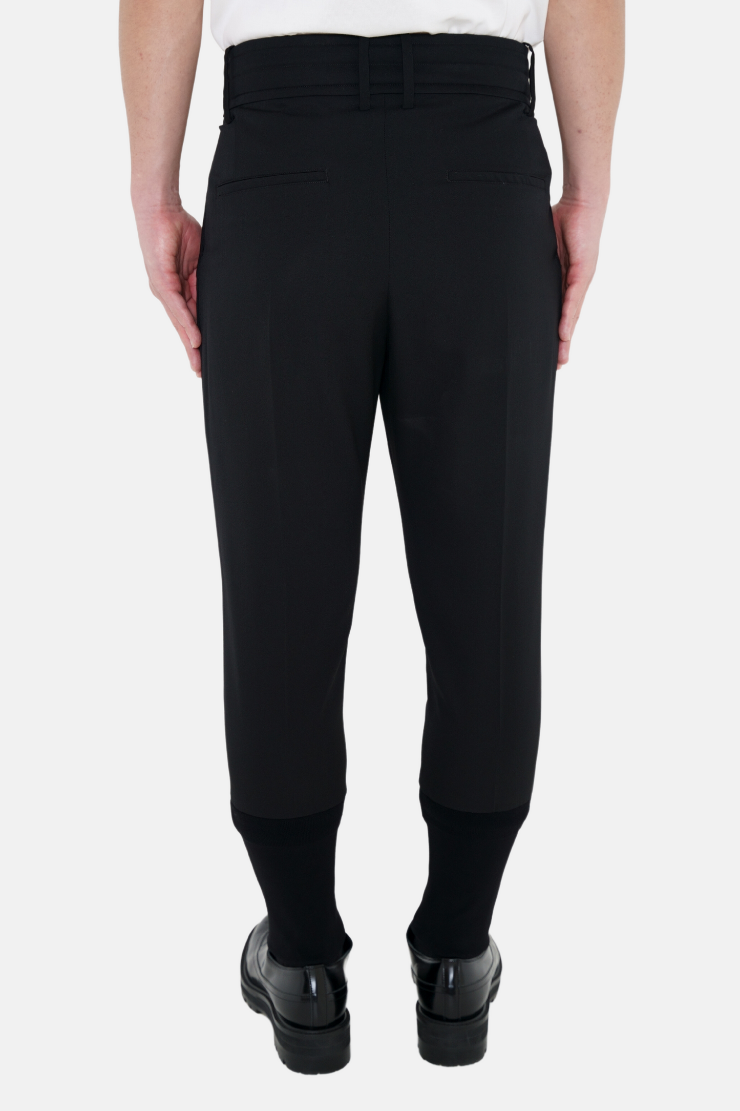 Box Tuck Rib Pants - Black