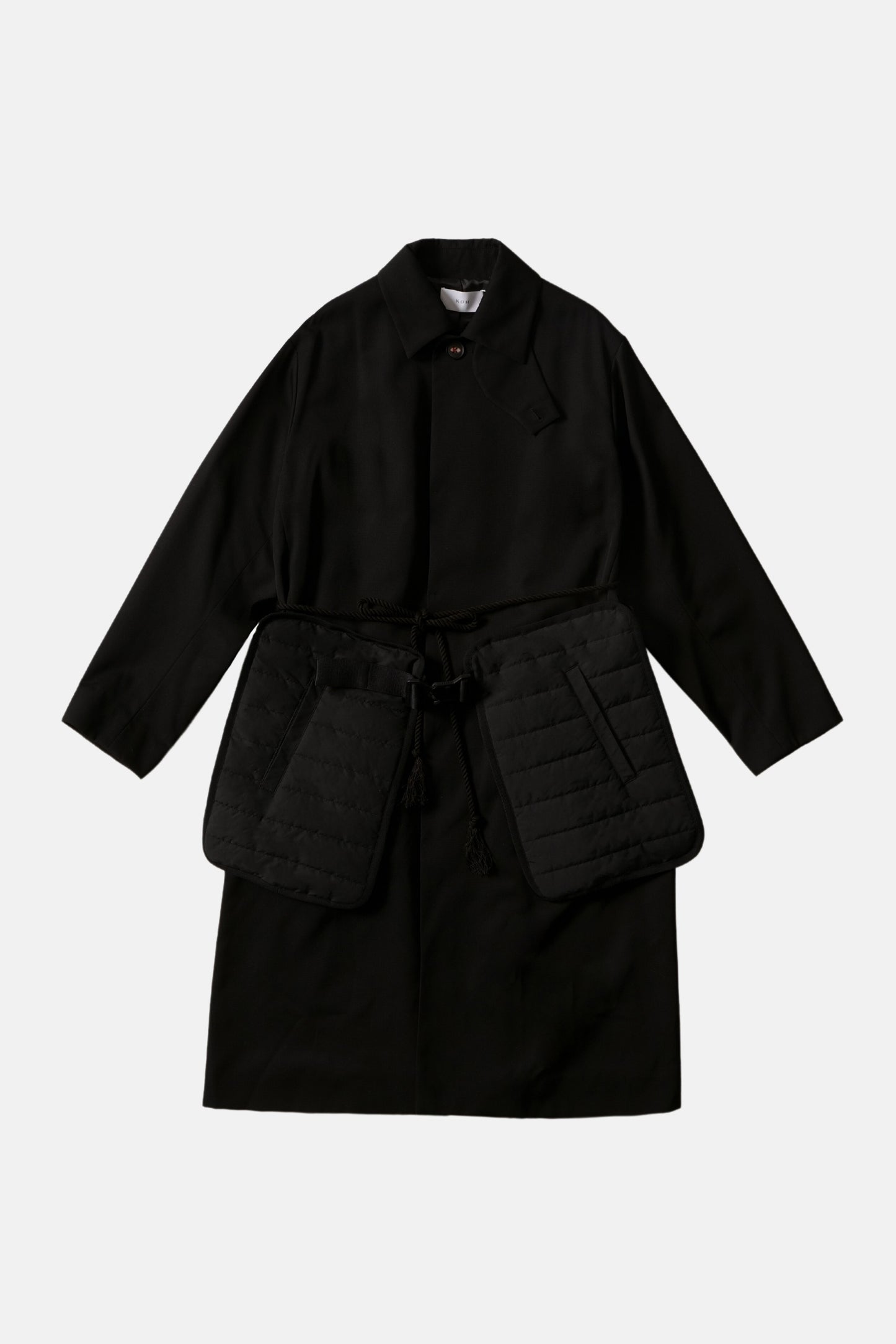 Kusazuri Belt Soutien Collar Coat - Black