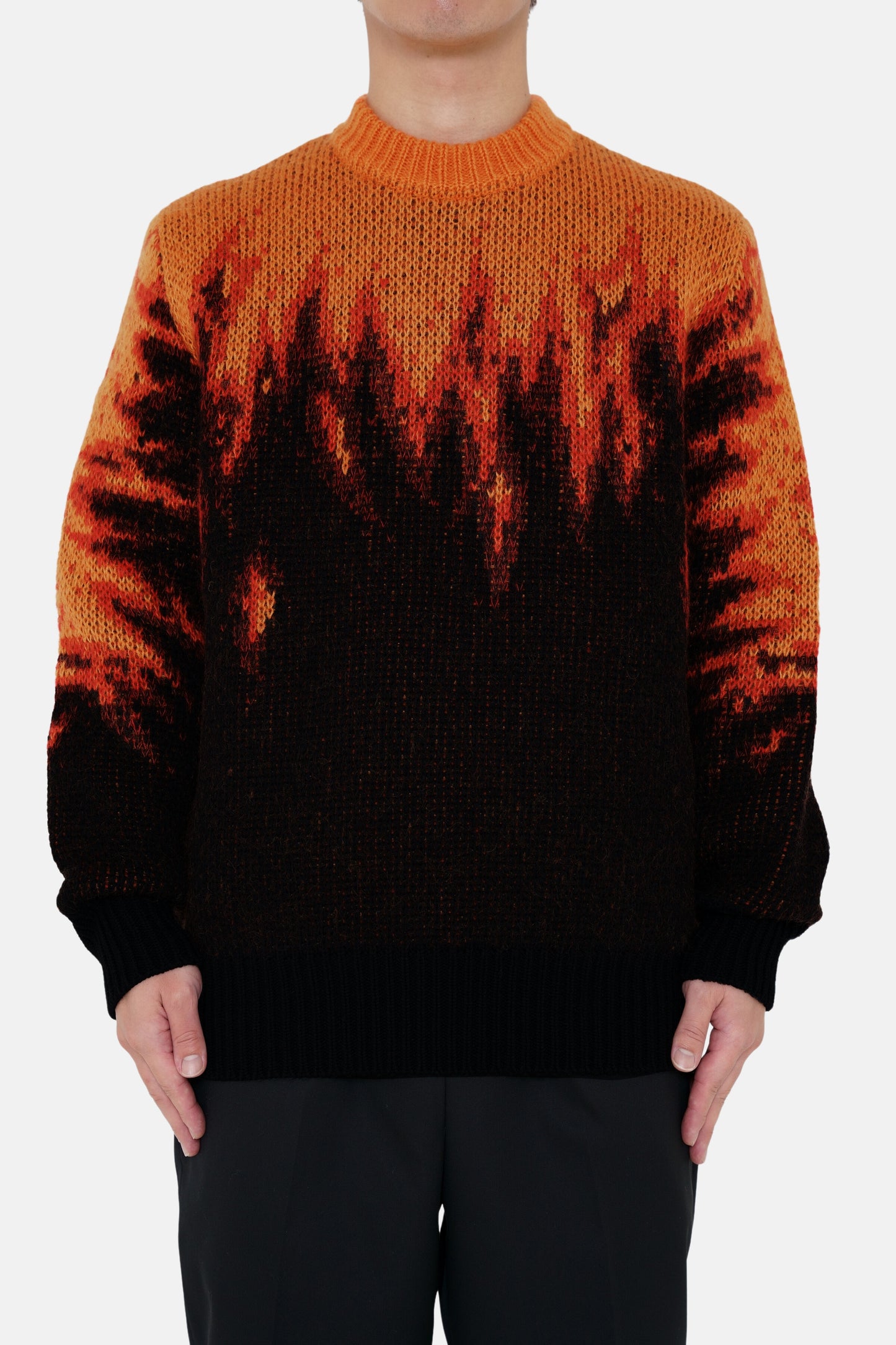 Fire Mohair Knit - Red × Black