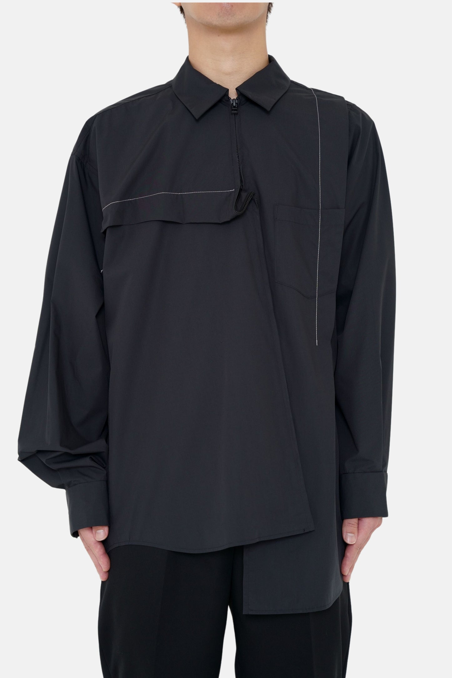 Oversized Tuck Shirt - Black