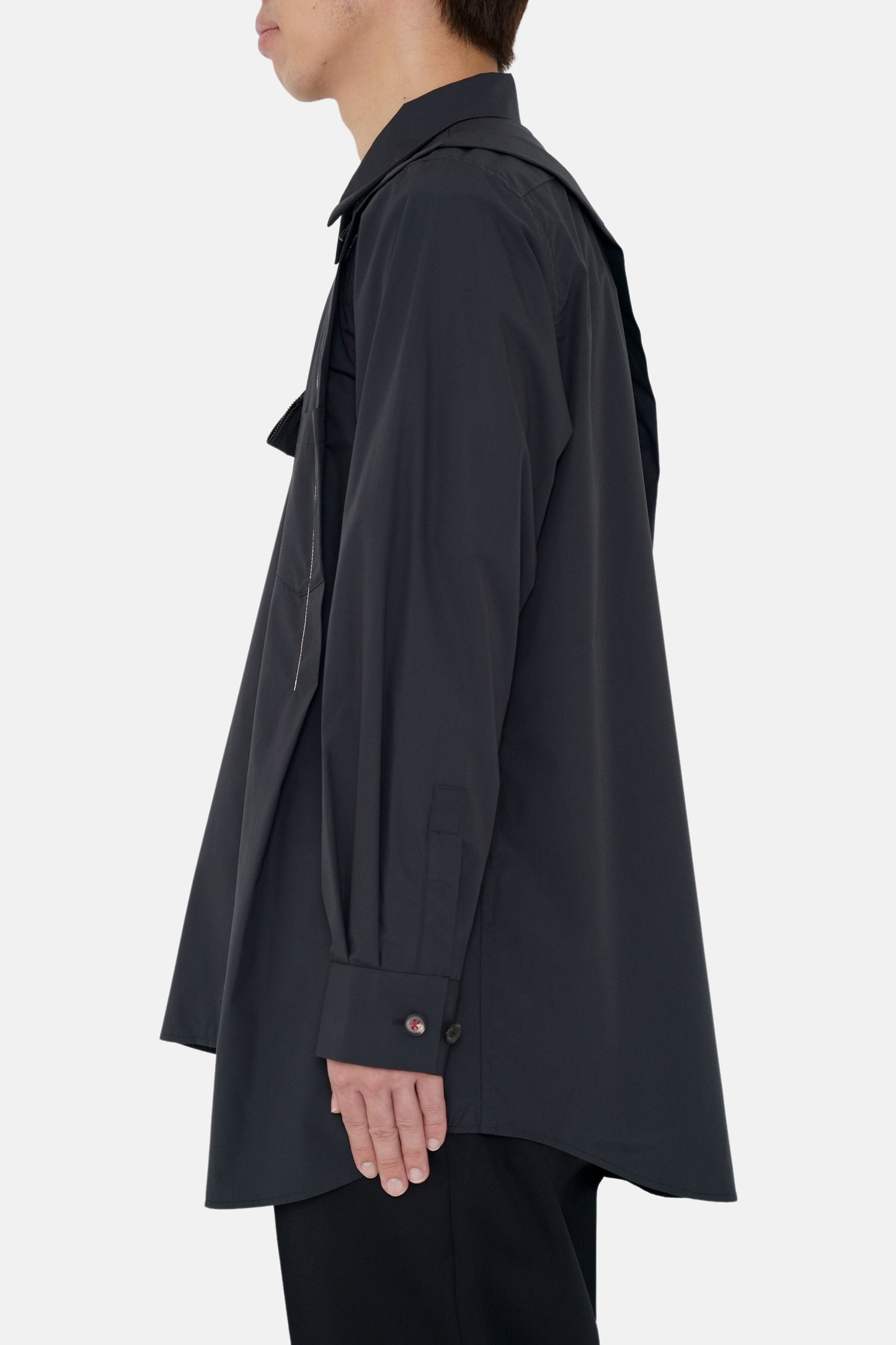 Oversized Tuck Shirt - Black